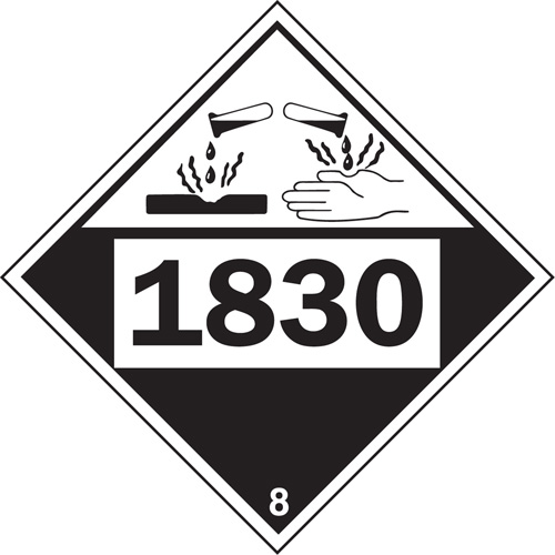 1830 Sulphuric Acid Corrosive Materials TDG Placard, Plastic OSI Industrial Sales