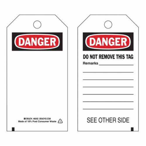 Self-Laminating Safety Tags, Polyester, 3" W x 5-3/4" H, English OSI Industrial Sales