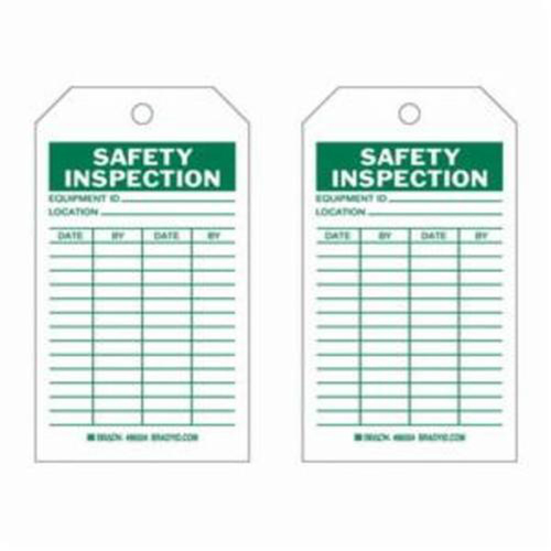 Safety Inspection Tags, Polyester, 4" W x 7" H, English OSI Industrial Sales