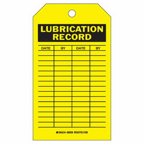 &eacute;tiquettes registres de lubrifications, Polyester, 4" la x 7" h, Anglais OSI Industrial Sales