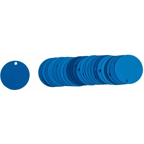 &eacute;tiquettes rondes vierges pour vannes, Aluminium, 2" dia. OSI Industrial Sales