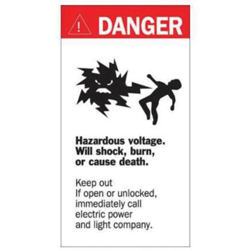 "Danger Hazardous Voltage" Sign, 8" x 4-1/2", Acrylic, English with Pictogram OSI Industrial Sales