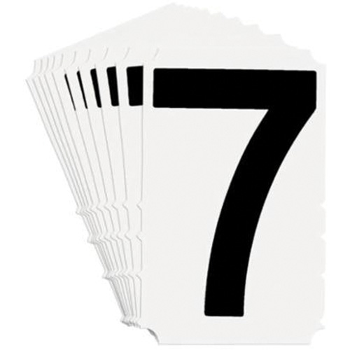 &eacute;tiquettes de lettres et chiffres gothiques individuels Quick-Align, 7, 4" h, Noir sur blanc OSI Industrial Sales
