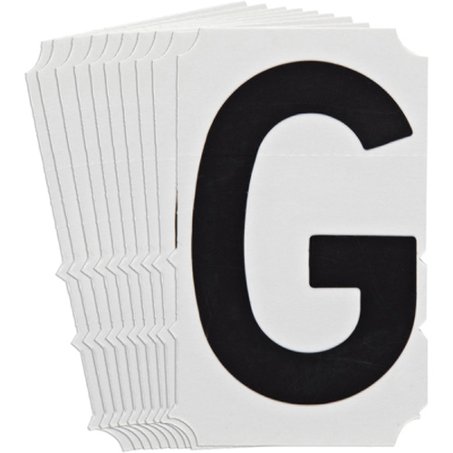 Quick-Align&reg; Individual Gothic Number and Letter Labels, G, 4" H, Black OSI Industrial Sales