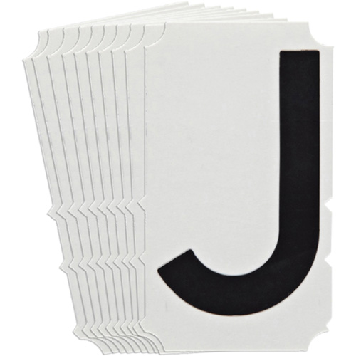 Quick-Align&reg;Individual Gothic Number and Letter Labels, J, 4" H, Black OSI Industrial Sales