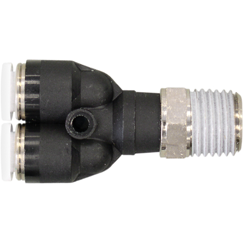 Topfit Male Threaded Y-Connector Fitting, 3/8" Dia, Polymer OSI Industrial Sales