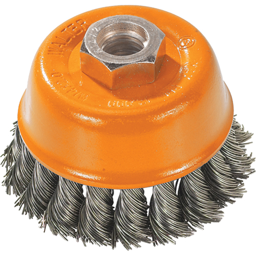 Brosse &agrave; fils nou&eacute;s torsad&eacute;s, 3" dia. x 5/8"-11 arbre OSI Industrial Sales