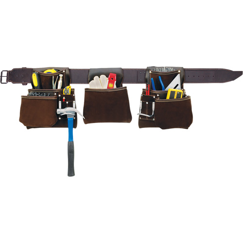 Deluxe Contactor's Tool Belt, Leather, Tan OSI Industrial Sales