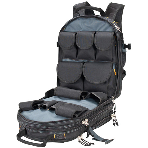 75-Pocket Tool Backpacks, 13" L x 17-1/2" W, Black, Nylon OSI Industrial Sales