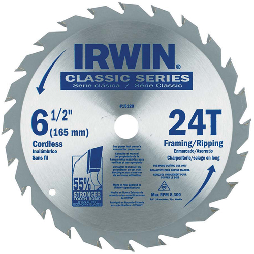 Contractor Saw Blades - Classic Series Saw Blades, 6-1/2", 24 Teeth, Wood Use OSI Industrial Sales