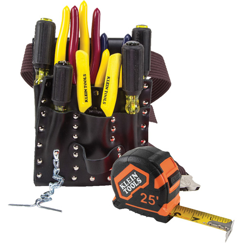 ENS OUTILS ELECTRICIEN A/POCHETTE CEINTURE, Cuir, Blanc OSI Industrial Sales