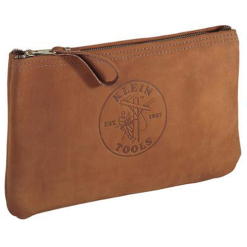 Pochette &agrave; outils avec sac &agrave; fermeture &agrave; glissi&egrave;re, Cuir, 1 pochettes, Brun OSI Industrial Sales