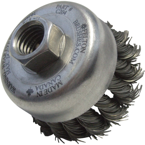 Knotted Wire Wheel Cup Brushes, 5" Dia. x 5/8"-11 Arbor OSI Industrial Sales