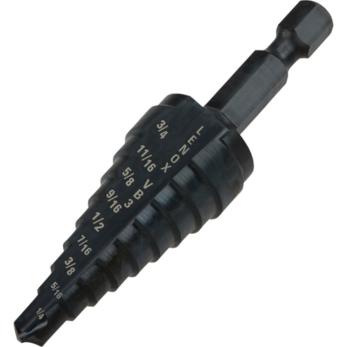 #3 Step Drill Bit, 1/4" - 3/4" , 1/16" Increments, High Speed Steel OSI Industrial Sales