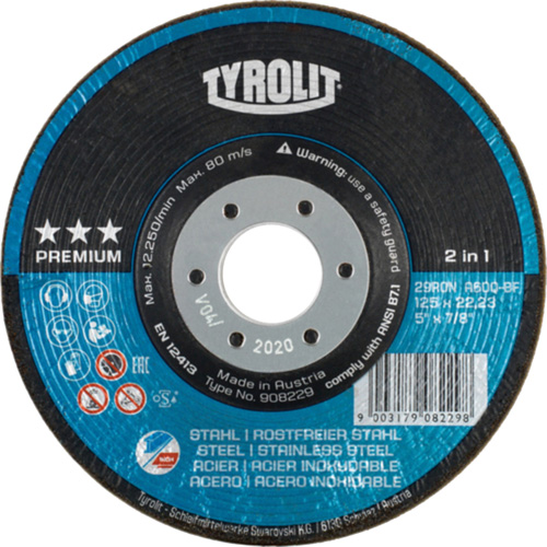 Meule &agrave; moyeu d&eacute;port&eacute; Rondeller, 4-1/2", 36 Grain, 7/8", 13 300 Tr/min, Type 29 OSI Industrial Sales