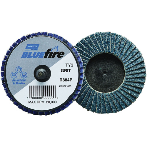 BlueFire&reg; R884P Mini Flap Disc, 2" x Type 27, 40 Grit, Zirconia Alumina OSI Industrial Sales