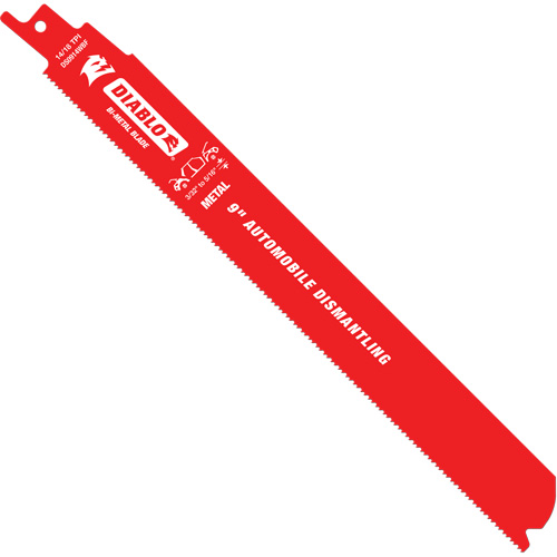 Reciprocating Blade for Auto Dismantling, Bi-Metal, 14-18 TPI, 9" L x 1" W OSI Industrial Sales