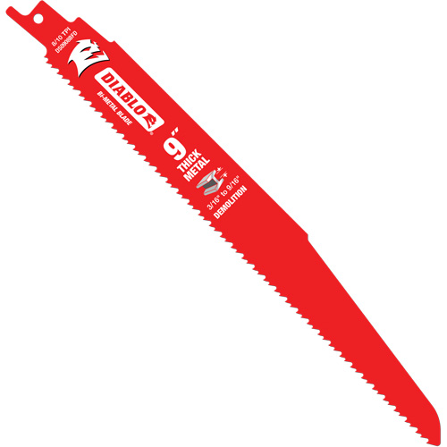 Reciprocating Blade for Thick Metal/Demolition, Bi-Metal, 8-10 TPI, 9" L OSI Industrial Sales