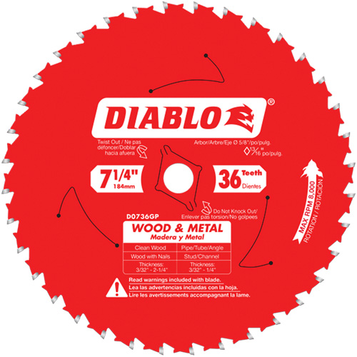 Steel Demon Cermet II Saw Blade, 7-1/4", 36 Teeth, Metal Use OSI Industrial Sales