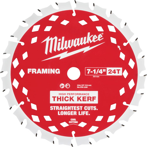 Thick Kerf Framing Circular Saw Blade, 7-1/4", 24 Teeth, Wood Use OSI Industrial Sales