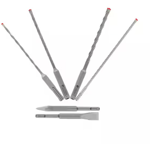 Jeu de forets et burins pour marteau &agrave; t&ecirc;te enti&egrave;rement au carbure &agrave; 4 couteaux SDS-Plus Rebar Demon, 6 morceaux, Carbure OSI Industrial Sales