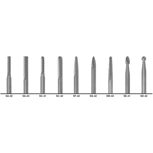 CLE-LINE 1855 Double Cut Carbide Burr Set, 9 Pieces OSI Industrial Sales
