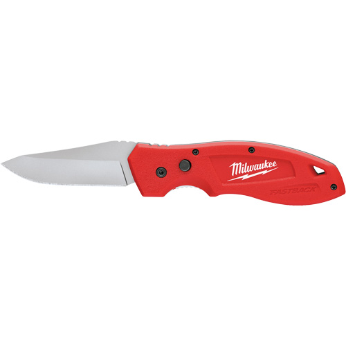 FASTBACK Smooth Folding Pocket Knife, 7-3/4" Blade, Stainless Steel Blade, Metal Handle OSI Industrial Sales