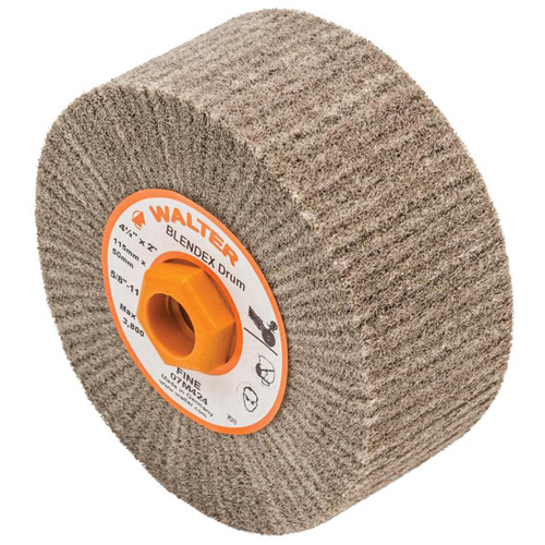 Tambour de conditionnement de surface Blendex, 4-1/2" dia. x 2" la, 5/8"-11 Arbre, Grain Fin OSI Industrial Sales