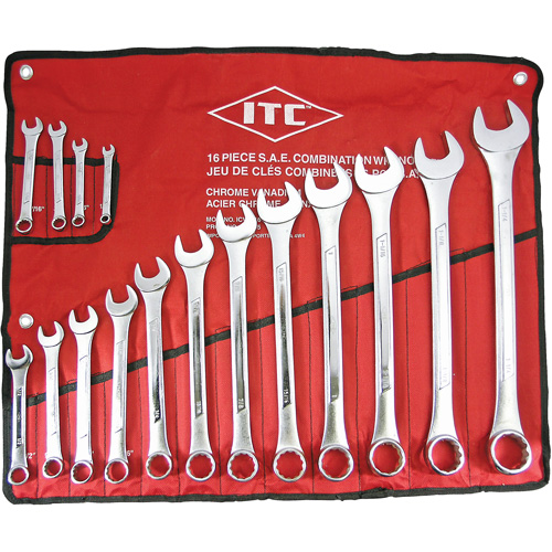 ICW-16 Professional Raised Panel Wrench Set, Combination, 16 Pieces, Imperial OSI Industrial Sales