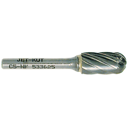 C5-NF JET-KUT&reg; Ball Nose Shape Bur for Aluminum/Non-ferrous Materials, 1/2" Dia. OSI Industrial Sales