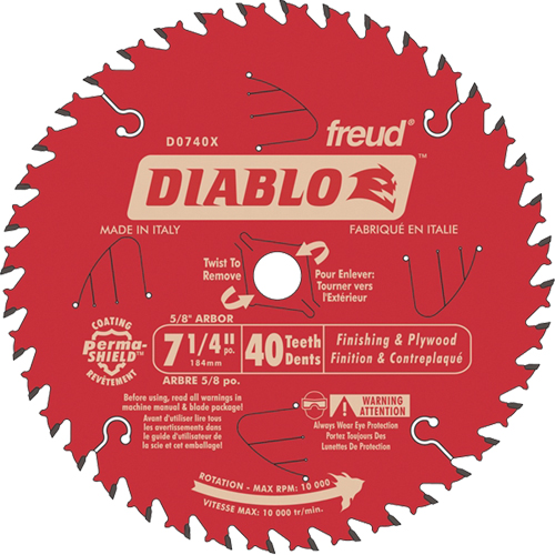 Lames de scie pour entrepreneur - Lames de scie finition, 7-1/4", 40 dents, Pour Bois OSI Industrial Sales