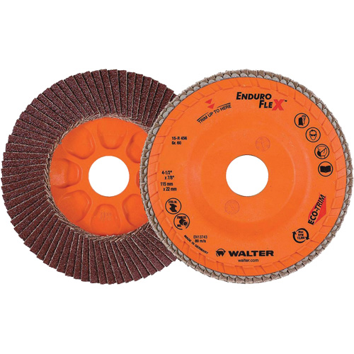 Enduro-Flex Flap Disc, 4-1/2" x 7/8", Type 27, 60 Grit, Zirconia Alumina OSI Industrial Sales