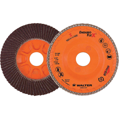 Disque &agrave; lamelles Enduro-Flex, 4-1/2" x 7/8", Type 27, Grain 120, Alumine de zirconium OSI Industrial Sales