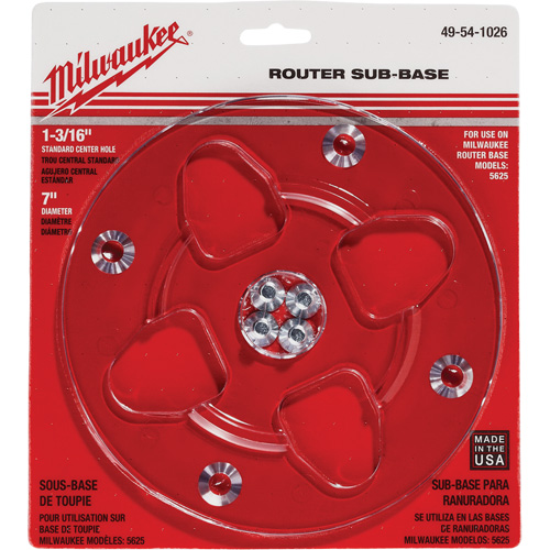 Embase transparente avec un diam&egrave;tre de 7" et un orifice central de 1-3/16" OSI Industrial Sales