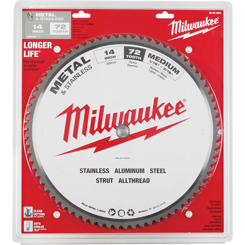 Endurance&reg; Circular Saw Blade, 14", 72 Teeth, Metal Use OSI Industrial Sales