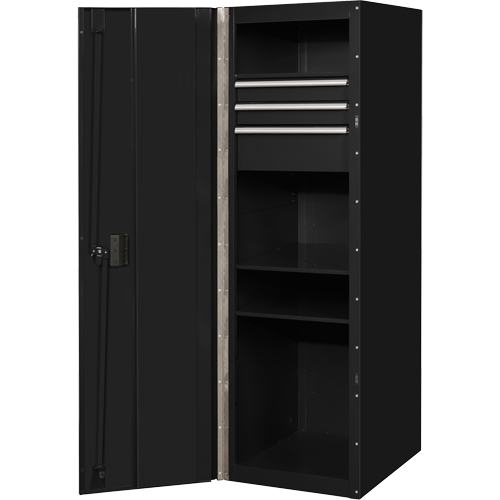 Armoire lat&eacute;rale s&eacute;rie RX, 3 tiroirs, 19" la x 25" p x 61" h, Noir OSI Industrial Sales