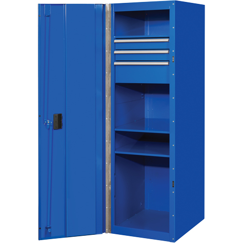 Armoire lat&eacute;rale s&eacute;rie RX, 3 tiroirs, 19" la x 25" p x 61" h, Bleu OSI Industrial Sales