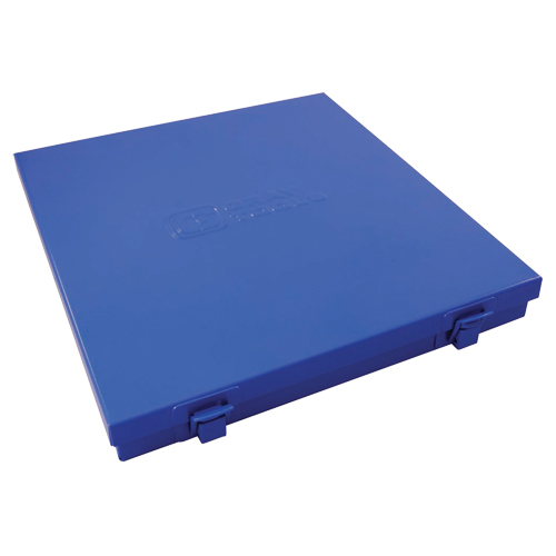 Boîte en m&eacute;tal mince, 10-1/2" P x 9-1/4" la x 1-1/4" h, Bleu OSI Industrial Sales
