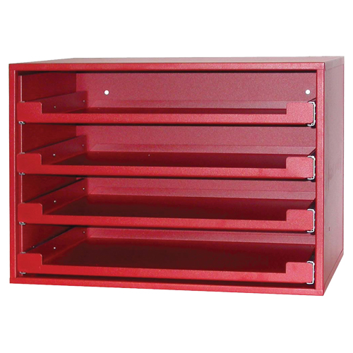 R&acirc;telier avec compartiments, 15" P x 21" la x 15" h, Rouge OSI Industrial Sales