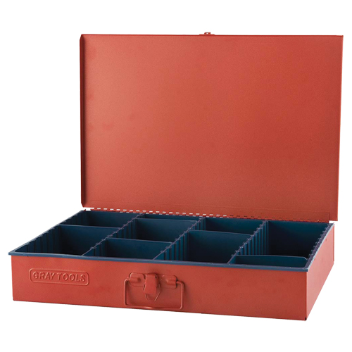 Compartment Box With 12 Adjustable Compartments, 12" D x 18" W x 3" H, Red OSI Industrial Sales