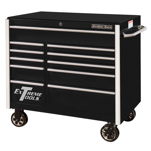 Armoire roulante pour outils s&eacute;rie RX, 11 tiroirs, 41-1/2" la x 25-1/2" p x 40-1/2" h, Noir OSI Industrial Sales