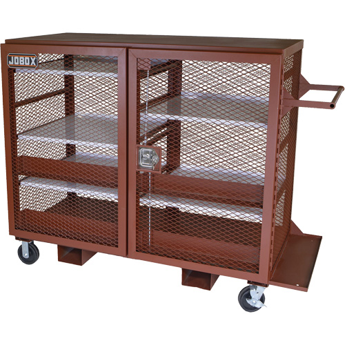 Armoire mobile en treillis, Acier, 49 pi³, Rouge OSI Industrial Sales
