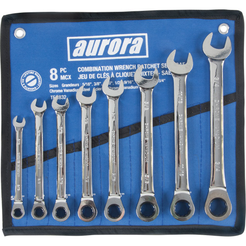 Fixed Head Wrench Set, Combination, 8 Pieces, Imperial OSI Industrial Sales