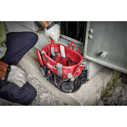 Utility Oval Bag, Ballistic Nylon, 24 Pockets, Black/Red OSI Industrial Sales