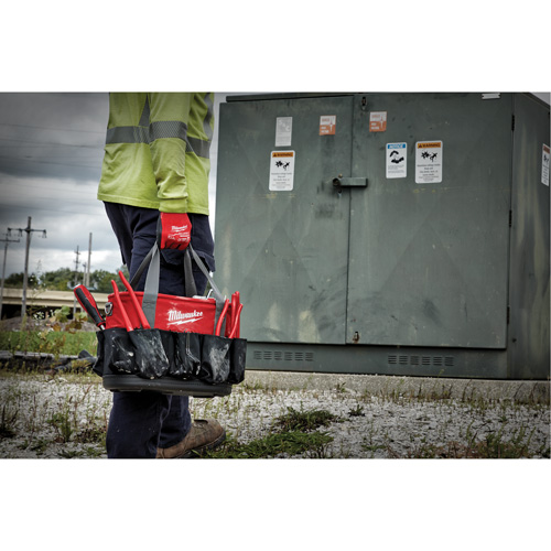 Utility Oval Bag, Ballistic Nylon, 24 Pockets, Black/Red OSI Industrial Sales