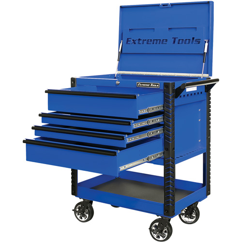 EX Deluxe Series Tool Cart, 4 Drawers, 22-7/8" L x 33" W x 44-1/4" H, Blue OSI Industrial Sales