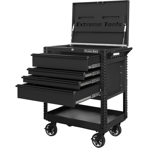 EX Deluxe Series Tool Cart, 4 Drawers, 22-7/8" L x 33" W x 44-1/4" H, Black OSI Industrial Sales