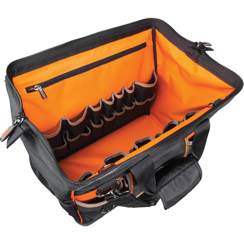 Tradesman Pro Wide-Open Tool Bag, Ballistic Nylon, 42 Pockets, Black OSI Industrial Sales
