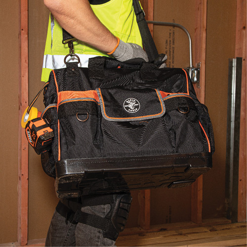 Tradesman Pro Wide-Open Tool Bag, Ballistic Nylon, 42 Pockets, Black OSI Industrial Sales