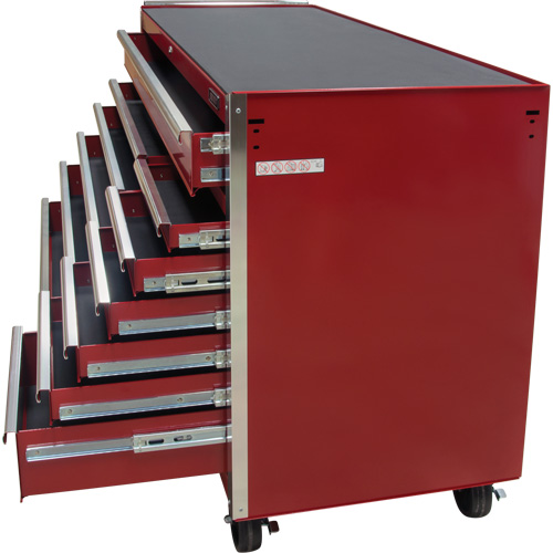 Industrial Tool Cart, 12 Drawers, 56" W x 24-1/2" D x 38-1/8" H, Red OSI Industrial Sales